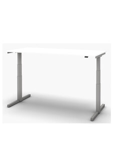 Sit/stand desk 120 x 80 cm Top white, frame in alu.