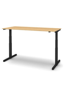 Sit/stand desk 120 x 80 cm Top oak, frame in black.