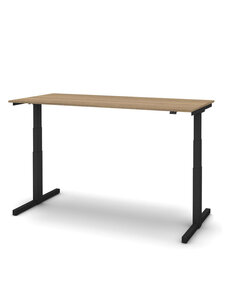 Sit/stand desk 120 x 80 cm Top walnut, frame in black.