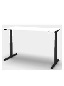 Sit/stand desk 120 x 80 cm Top white, frame in black.