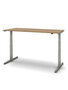Sit/stand desk 140 x 80 cm Top walnut, frame in alu.